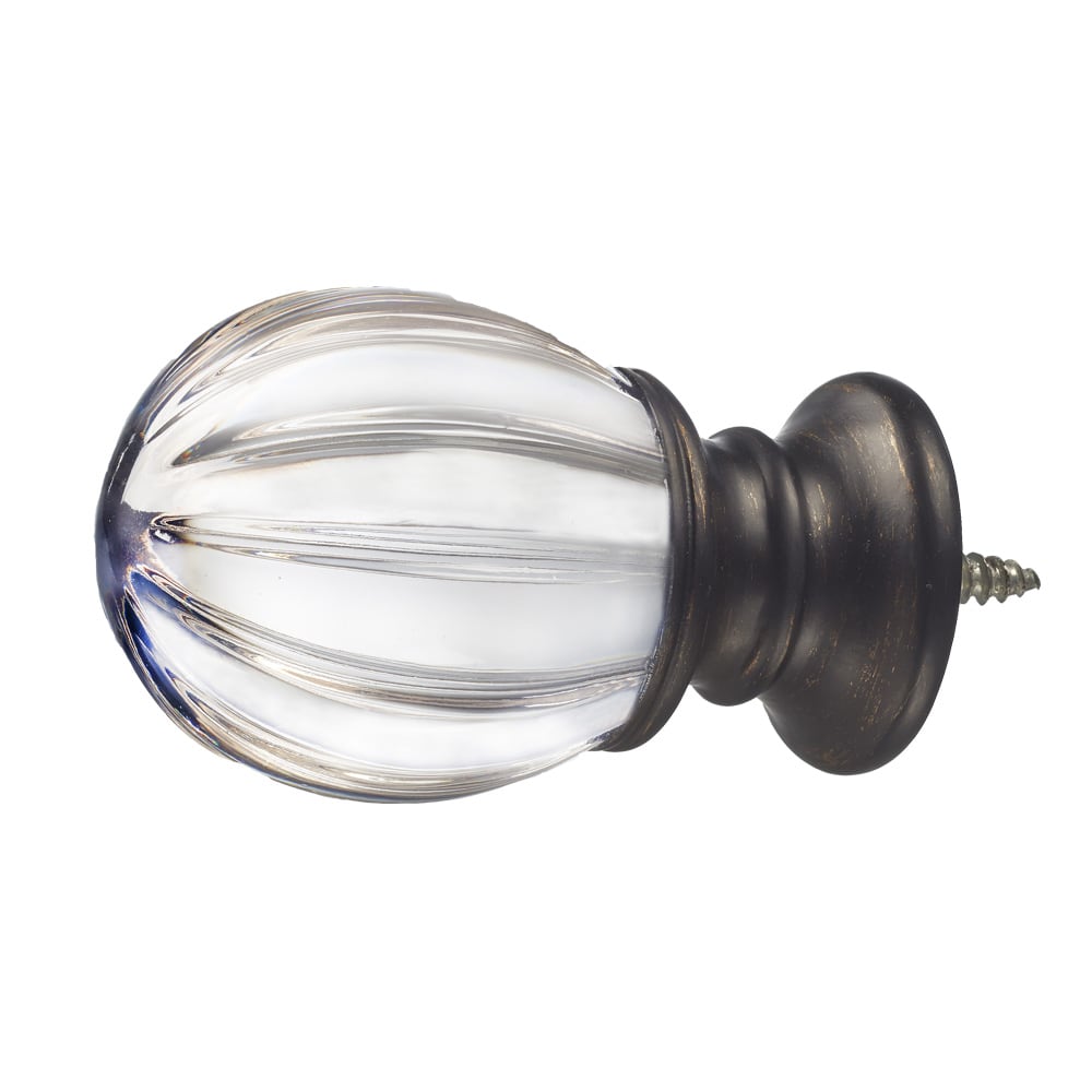 Solid Clear Acrylic Fluted Oval - Bronze/Black