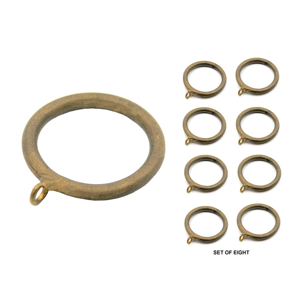 Set/8 Metal Smooth Rings For 1-1/4" Pole - Flaxen Gold