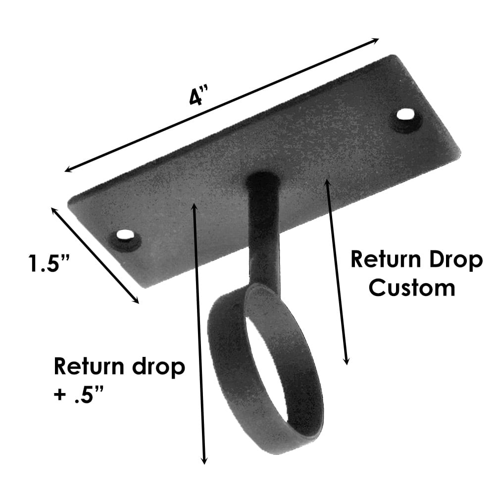 Sizing for Custom Ceiling Mount Bracket, 5/8" (must Specify Drop)