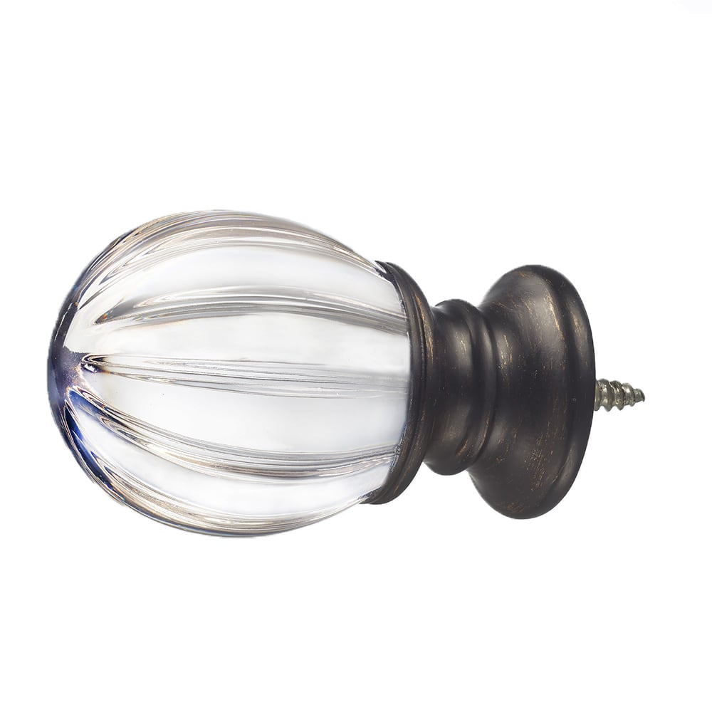 Solid Clear Acrylic Fluted Oval - Bronze / Black