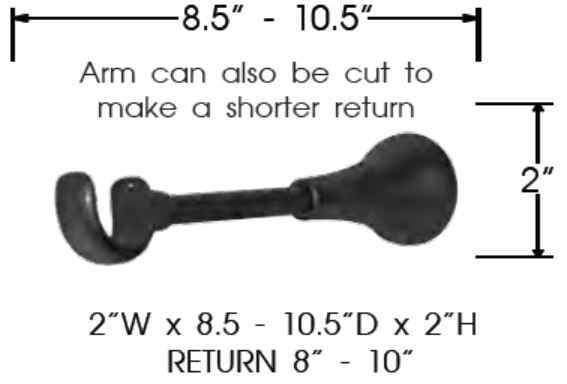 Sizing for Adjustable Bracket W/extension