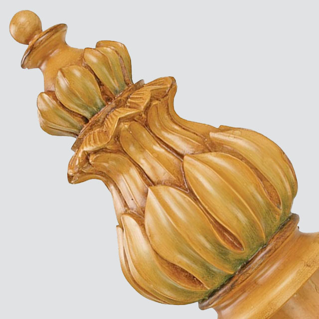 Bamboo curtain rod finial