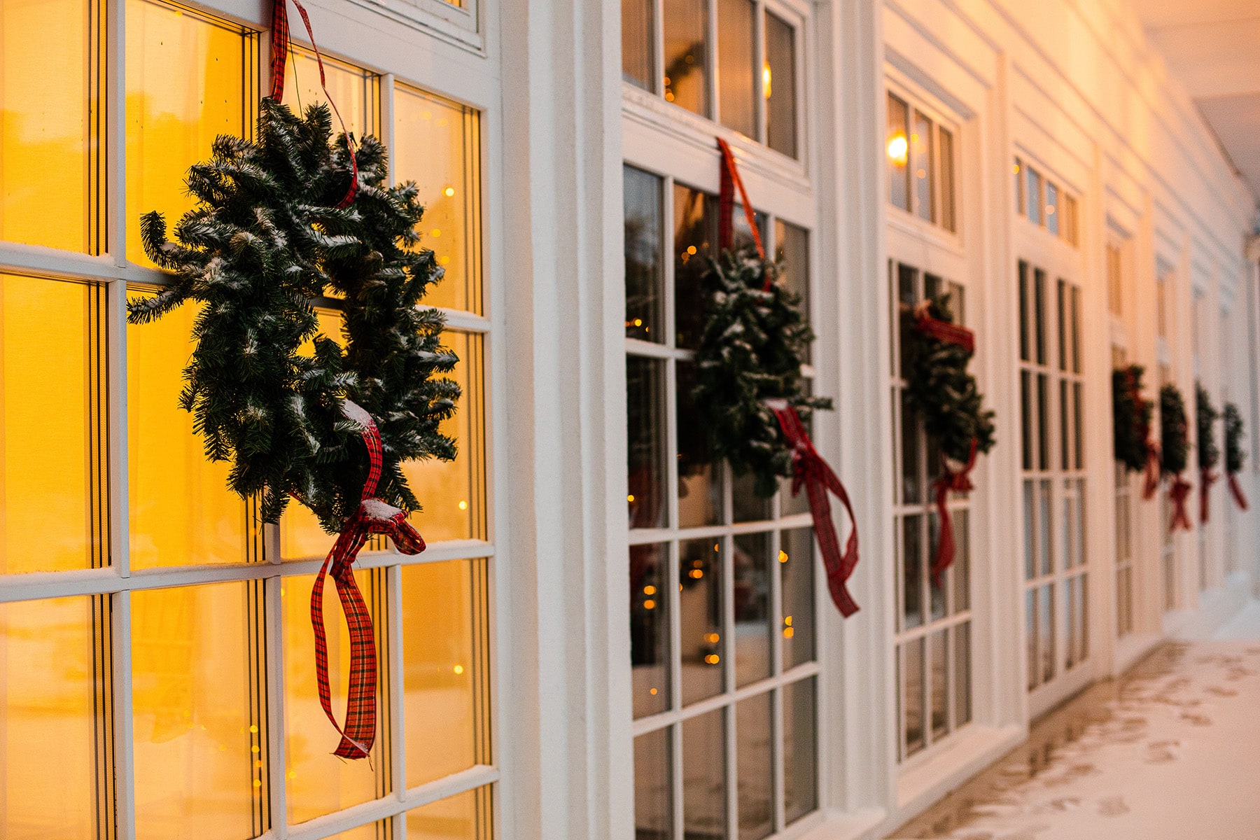 Beautiful Wreaths on French Doors