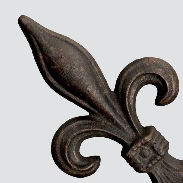 Solid cast metal, powder-coated finial