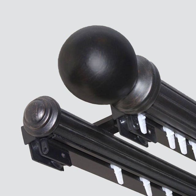 Double traverse curtain rod and bracket