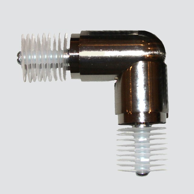 Metal drapery rod elbow joint connection